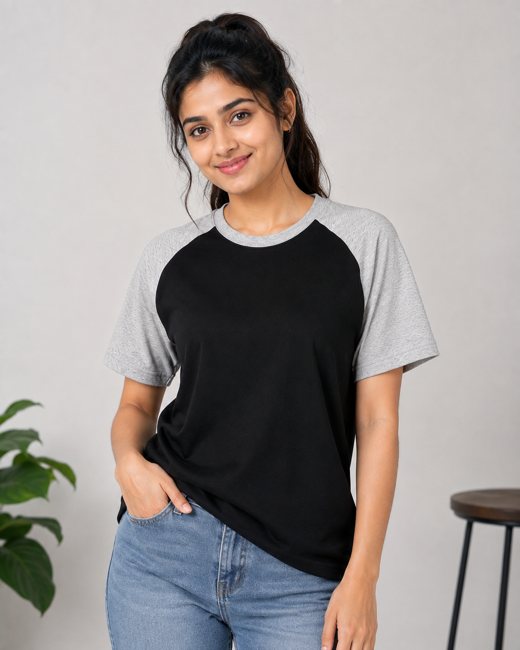 Raglan - Round-Neck Half-Sleeve