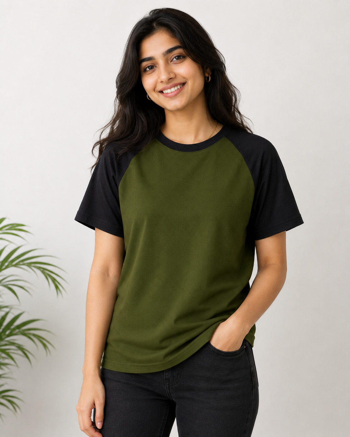 Raglan - Round-Neck Half-Sleeve