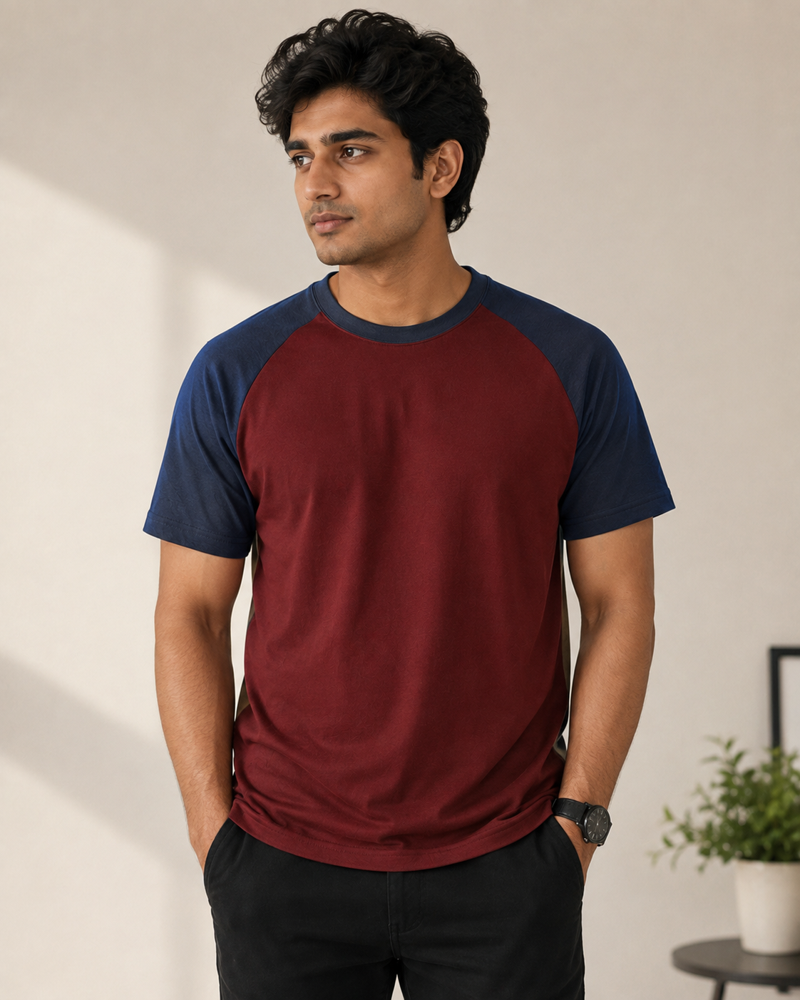 Raglan - Round-Neck Half-Sleeve
