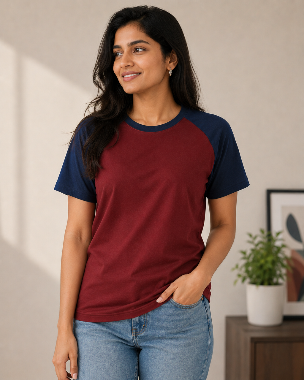 Raglan - Round-Neck Half-Sleeve