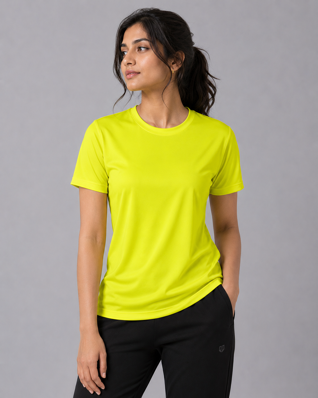 Mesh-Back Tee - Round-Neck Half-Sleeve