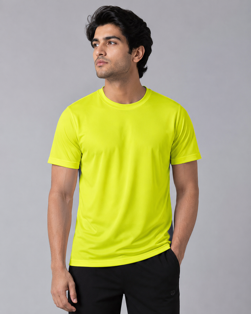 Mesh-Back Tee - Round-Neck Half-Sleeve