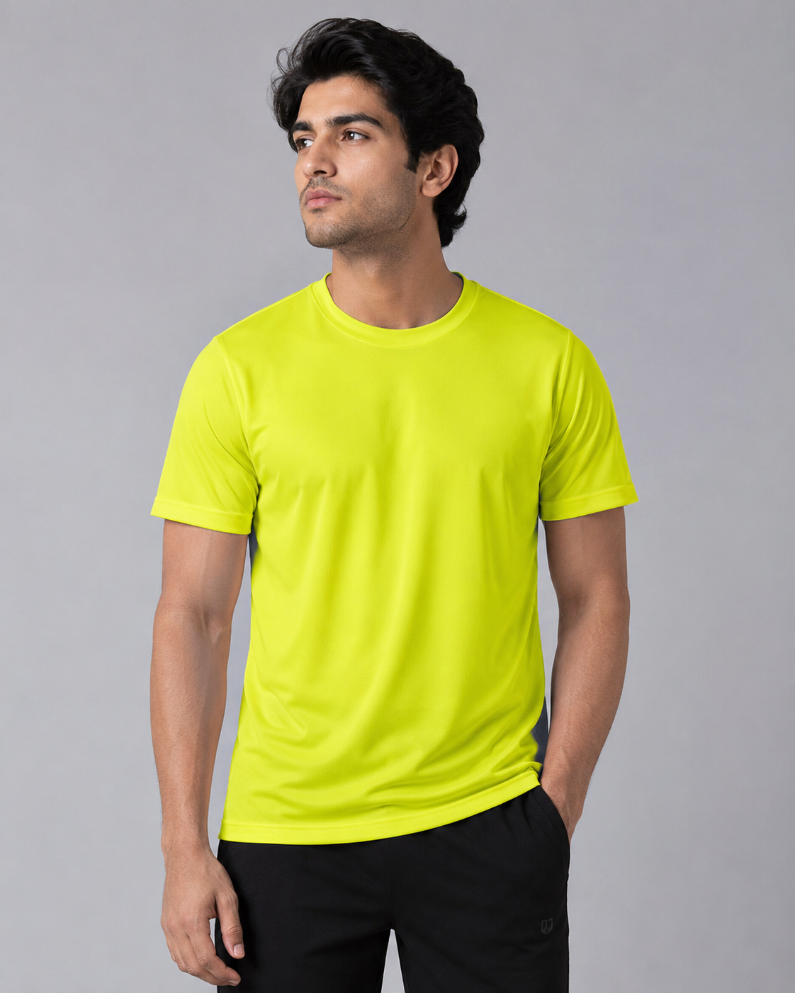 Mesh-Back Tee - Round-Neck Half-Sleeve