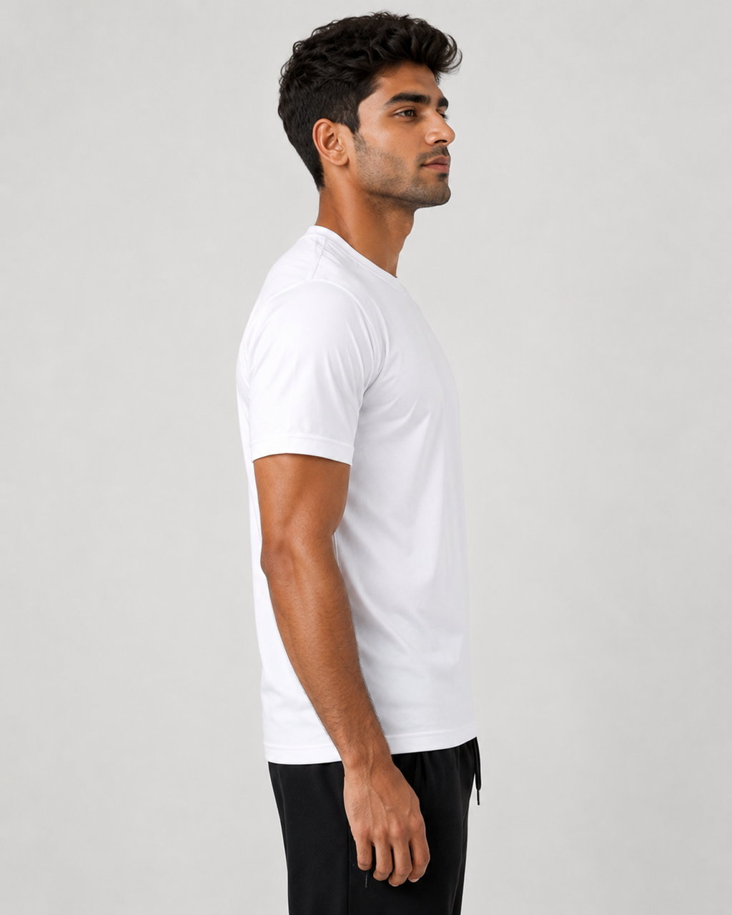 Mesh-Back Tee - Round-Neck Half-Sleeve