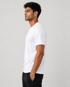 Mesh-Back Tee - Round-Neck Half-Sleeve