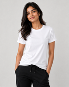 Mesh-Back Tee - Round-Neck Half-Sleeve