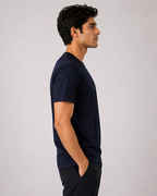 Mesh-Back Tee - Round-Neck Half-Sleeve