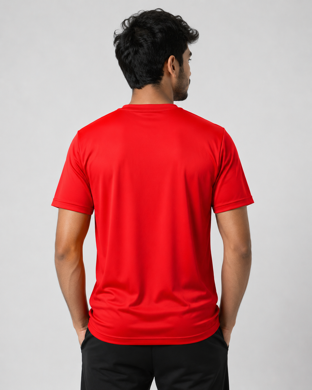 Mesh-Back Tee - Round-Neck Half-Sleeve