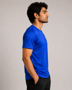 Mesh-Back Tee - Round-Neck Half-Sleeve