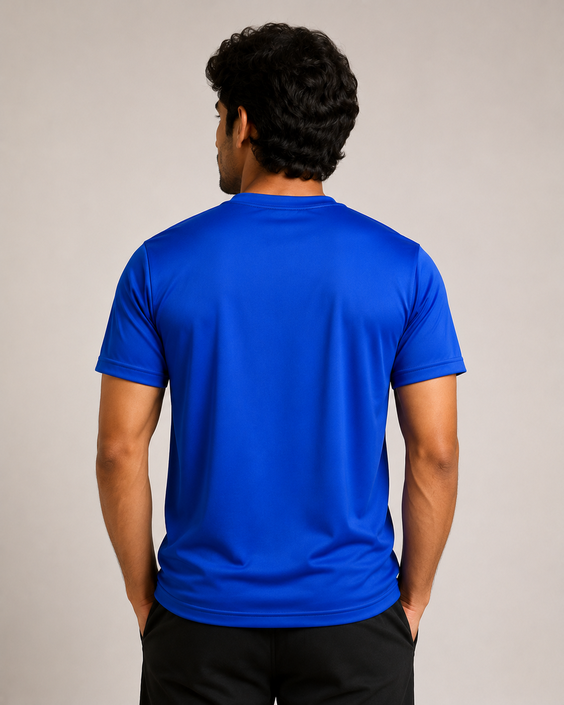 Mesh-Back Tee - Round-Neck Half-Sleeve
