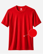 Mesh-Back Tee - Round-Neck Half-Sleeve