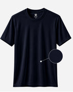 Mesh-Back Tee - Round-Neck Half-Sleeve